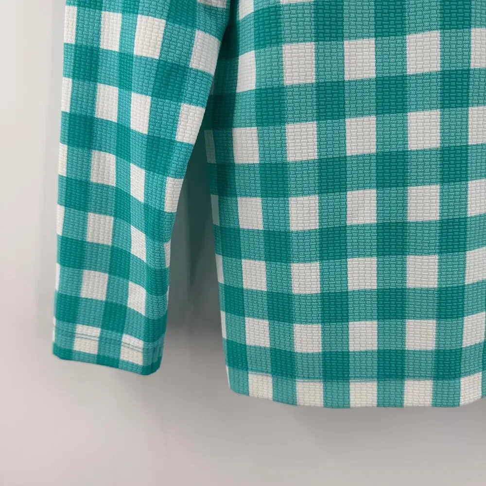 MARYSIA SWIM Bumby x Maisonette Rashguard Girls SZ 8 Check Shirt Top Gingham NWT